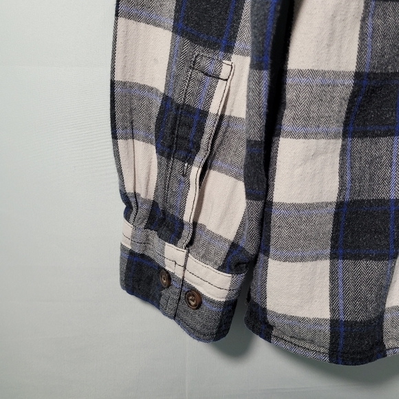 DULUTH Trading Black/White Plaid 100% Cotton Button Down Shirt Boys Size Medium - Picture 9 of 11